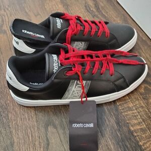 ROBERTO CAVALLI Mens black sneakers,  size 10.5 us, (44eu) NEW With Tags